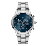 Daniel Wellington Iconic Chronograph Link Blue Dial Silver Steel Strap Watch For Men - DW00100644 Buy Now By Daniel Wellington