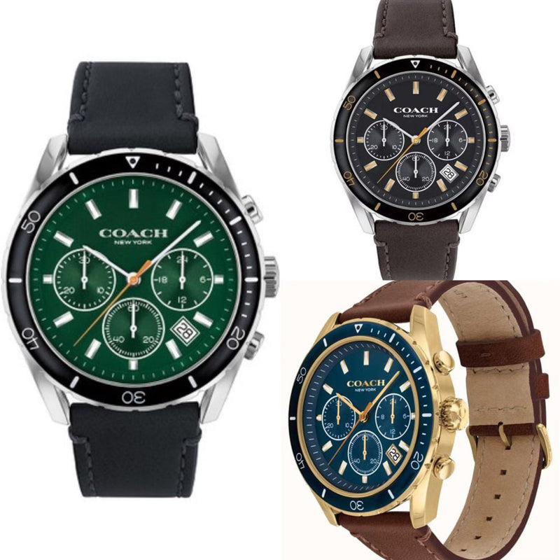 Coach Sullivan Sport Blue Dial Brown Leather Strap Watch for Men - 14606038 Buy Now By Coach
