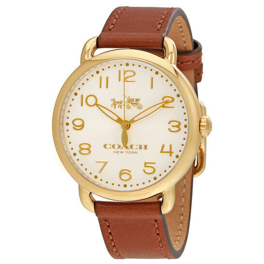 Coach Delancey White Dial Brown Leather Strap Watch for Women - 14502715 Buy Now By Coach