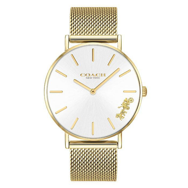 Coach Perry White Dial Gold Mesh Bracelet Watch for Women - 14503125 Buy Now By Coach