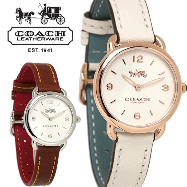 Coach Delancey White Dial White Leather Strap Watch for Women - 14502790 Buy Now By Coach