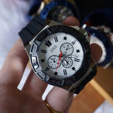 Guess Force Analog Quartz White Dial Black Rubber Strap Watch For Men - W0674G3 Buy Now By Guess