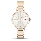 Shop Tommy Hilfiger Angela Quartz White Dial Rose Gold Steel Strap Watch for Women - 1782124 in USA