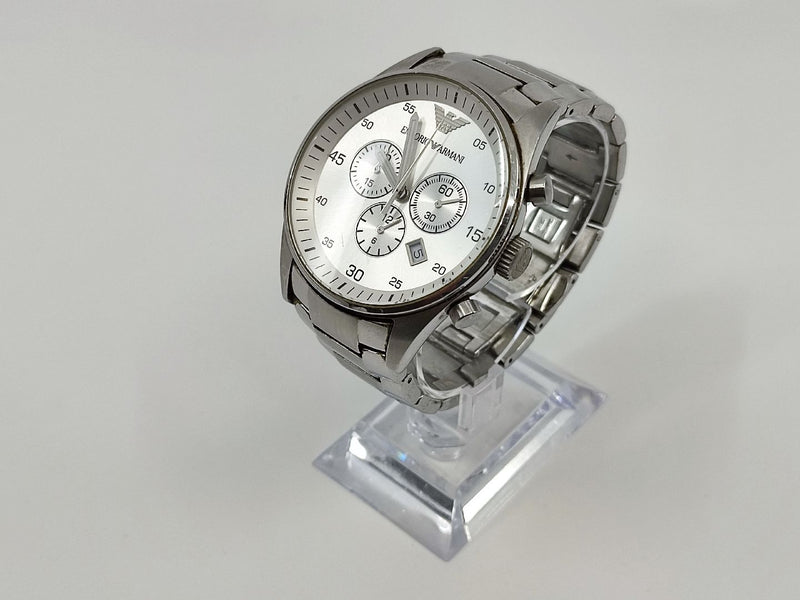 Emporio Armani Sportivo Chronograph Silver Dial Silver Steel Strap Watch For Men - AR5963 Buy Now By Emporio Armani