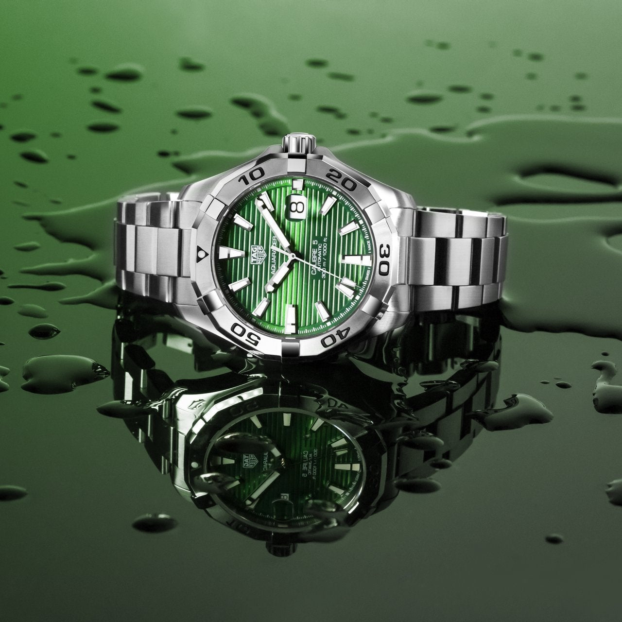 Tag Heuer Aquaracer Diamonds Emerald Green Dial Watch for Women - WBD1316.BA0740