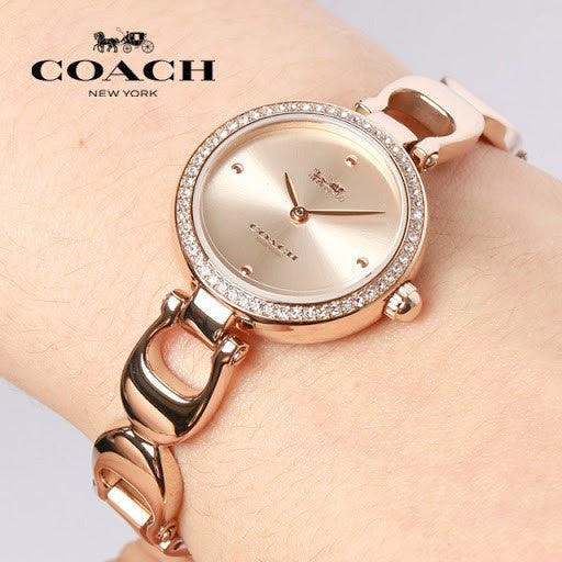 Coach Park Diamonds Gold Dial Gold Steel Strap Watch for Women - 14503171 Buy Now By Coach