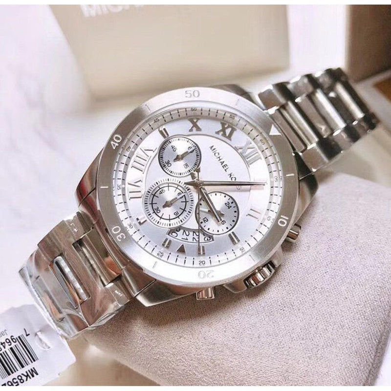 Michael Kors Brecken Chronograph Silver Dial Silver Steel Strap Watch For Women - MK8562 Buy Now By Michael Kors