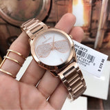 Michael Kors Hartman Analog White Dial Rose Gold Steel Strap Watch For Women - MK3673 Buy Now By Michael Kors