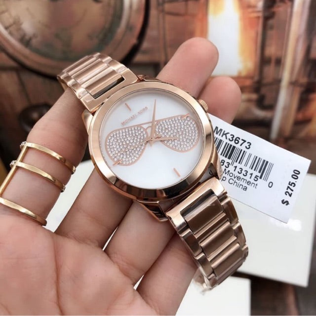 Michael Kors Hartman Analog White Dial Rose Gold Steel Strap Watch For Women - MK3673 Buy Now By Michael Kors