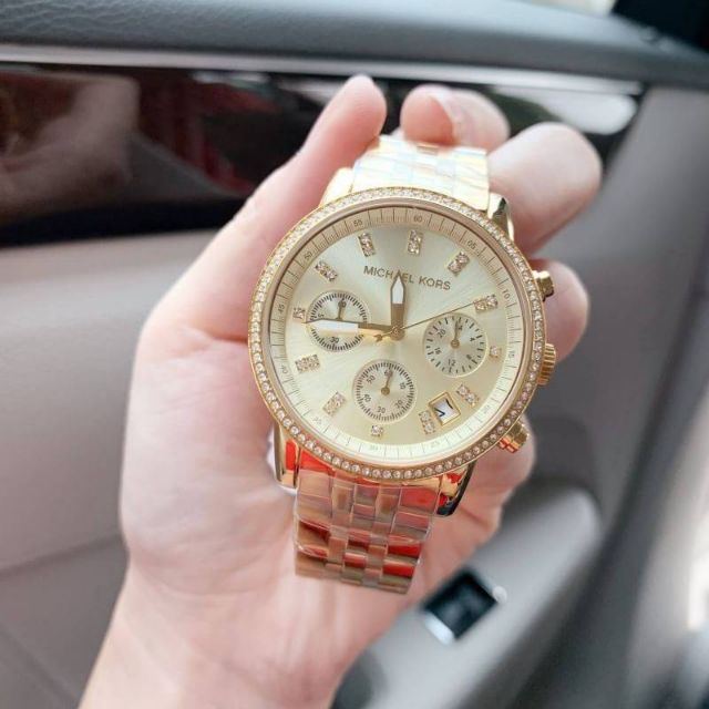 Michael Kors Runway Chronograph Gold Dial Gold Steel Strap Watch For Women - MK5698 Buy Now By Michael Kors