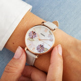 Fossil Jacqueline Mother of Pearl Dial Grey Leather Strap Watch for Women - ES4672 Buy Now By Fossil