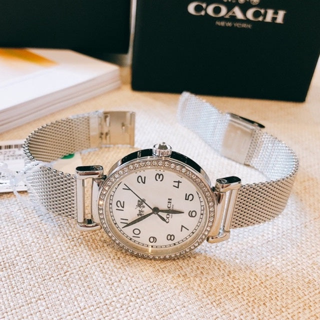 Coach Madison White Dial Silver Mesh Bracelet Watch for Women - 14502651 Buy Now By Coach