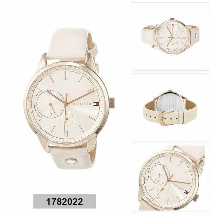 Shop Tommy Hilfiger Brooke Quartz White Dial Cream Leather Strap Watch for Women - 1782022 in USA