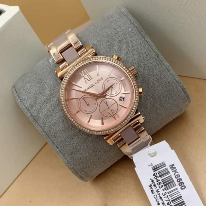 Michael Kors Sofie Chronograph Rose Gold Dial Rose Gold Steel Strap Watch For Women - MK6560 Buy Now By Michael Kors