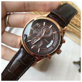 Guess Exec Chronograph Brown Dial Brown Leather Strap Watch For Men - W0076G4 Buy Now By Guess