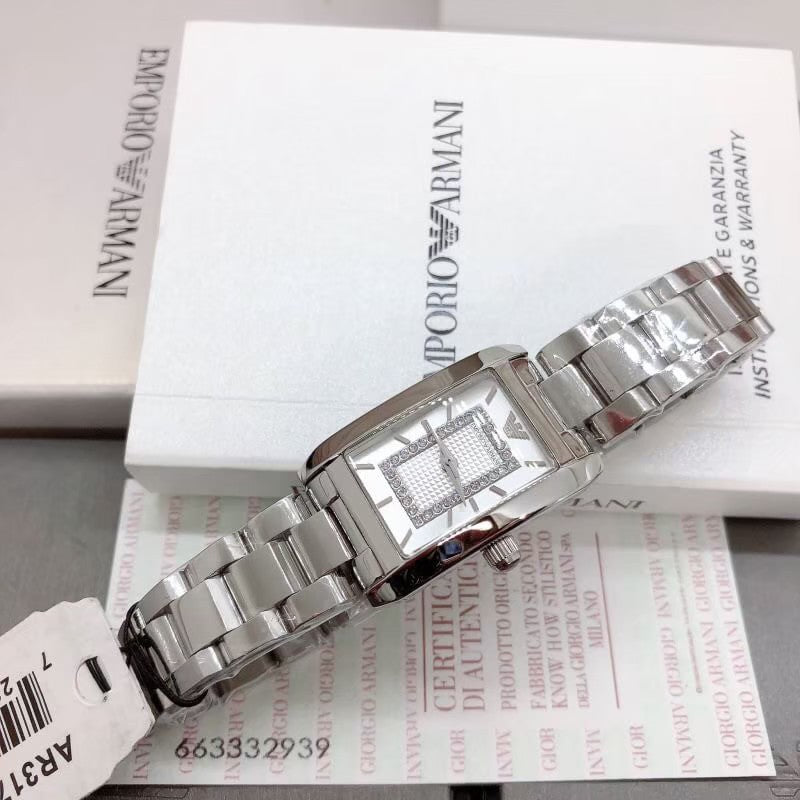 Emporio Armani Classic Diamonds Silver Dial Silver Steel Strap Watch For Women - AR3170 Buy Now By Emporio Armani