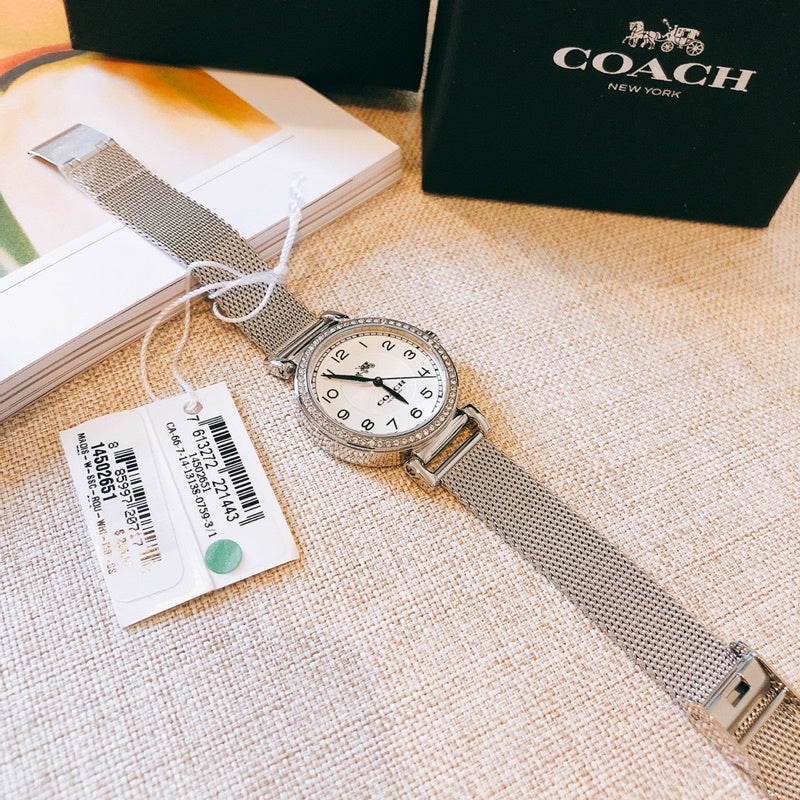 Coach Madison White Dial Silver Mesh Bracelet Watch for Women - 14502651 Buy Now By Coach
