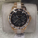 Michael Kors Everest Chronograph Black Dial Rose Gold Steel Strap Watch For Women - MK5875 Buy Now By Michael Kors