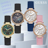 Guess Solstice Diamonds White Dial Pink Rubber Strap Watch For Women - GW0113L4 Buy Now By Guess