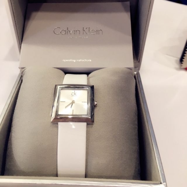 Calvin Klein Mark Silver Dial White Leather Strap Watch for Women - K3R231L6 Buy Now By Calvin Klein