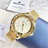 Swarovski Octea Nova Silver Dial Gold Mesh Bracelet Watch for Women - 5430417 Buy Now By Swarovski