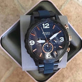 Fossil Nate Chronograph Blue Dial Two Tone Steel Strap Watch for Men - JR1494 Buy Now By Fossil