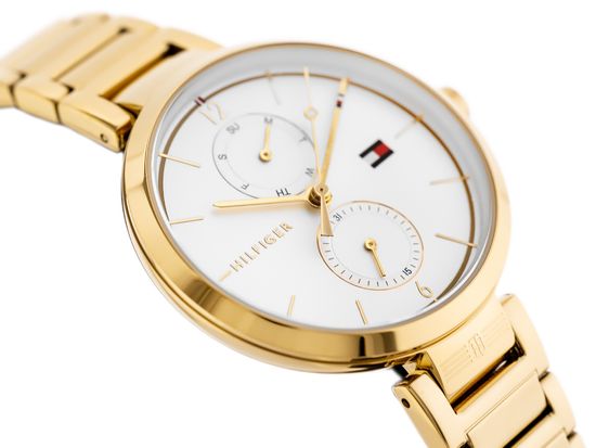 Shop Tommy Hilfiger Angela White Dial Gold Steel Strap Watch for Women - 1782128 in USA