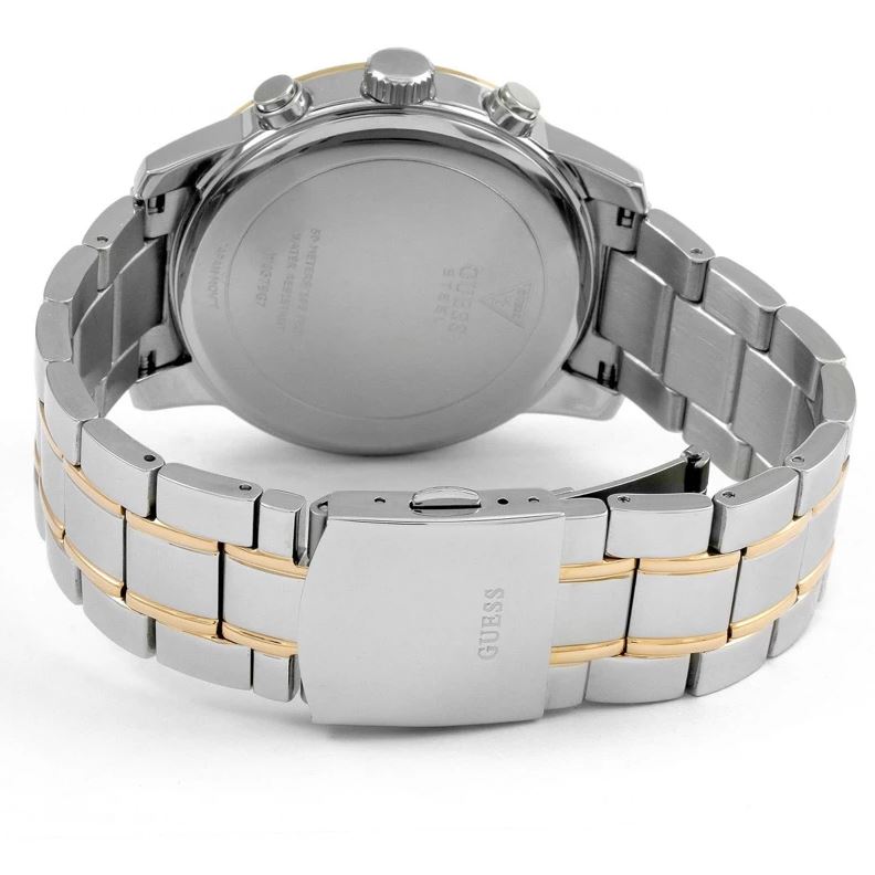 Guess Horizon Chronograph Blue Dial Two Tone Steel Strap Watch For Men - W0379G7 Buy Now By Guess