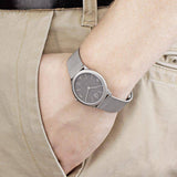 Calvin Klein Minimal Grey Dial Silver Mesh Bracelet Watch for Women - K3M53154 Buy Now By Calvin Klein