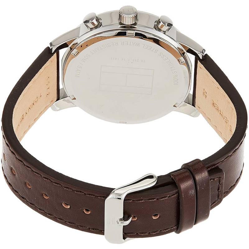 Shop Tommy Hilfiger Sport Multifunction Blue Dial Brown Leather Strap Watch for Men - 1791137 in USA