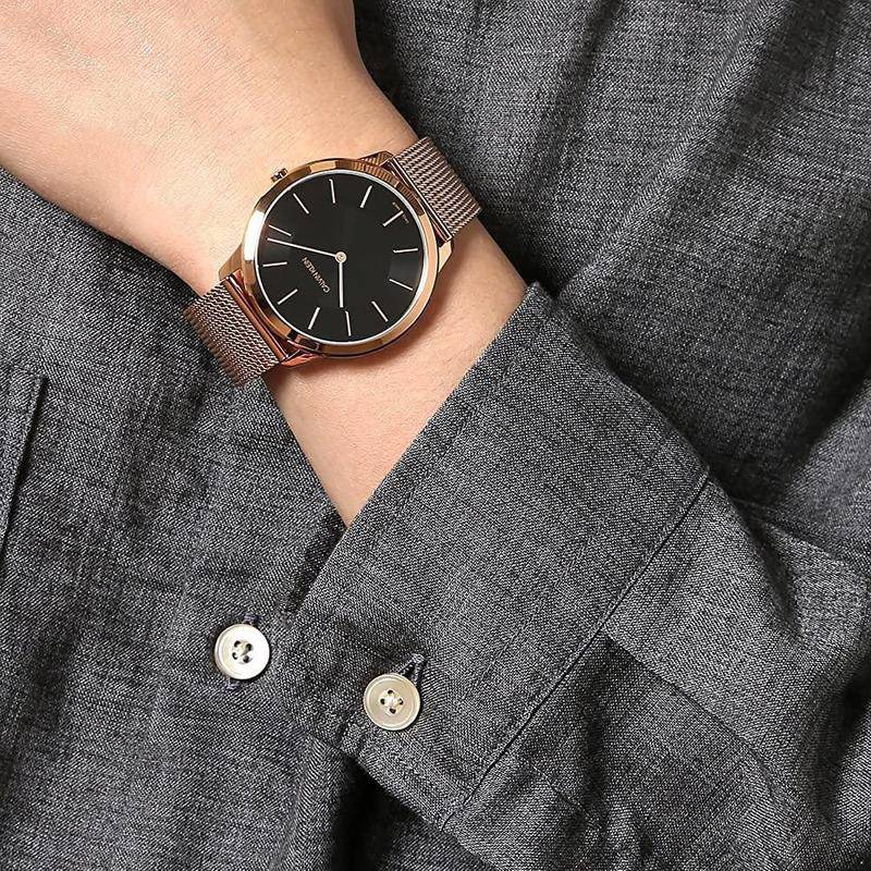 Calvin Klein Minimal Black Dial Rose Gold Mesh Bracelet Watch for Men - K3M2162Y Buy Now By Calvin Klein
