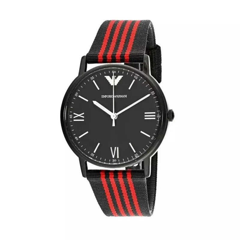 Shop Emporio Armani Kappa Black Dial Two Tone NATO Strap Watch For Men - AR11015 in USA