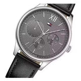 Shop Tommy Hilfiger Damon Multifunction Black Dial Black Leather Strap Watch for Men - 1791417 in USA