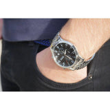 Hugo Boss Aeroliner Chronograph Quartz Black Dial Silver Steel Strap Watch For Men - HB1512446 Buy Now By Hugo Boss
