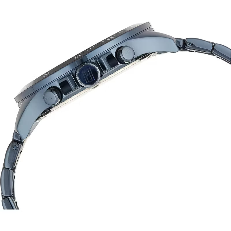 Shop Tommy Hilfiger Bank Quartz Blue Dial Blue Steel Strap Watch for Men - 1791720 in USA