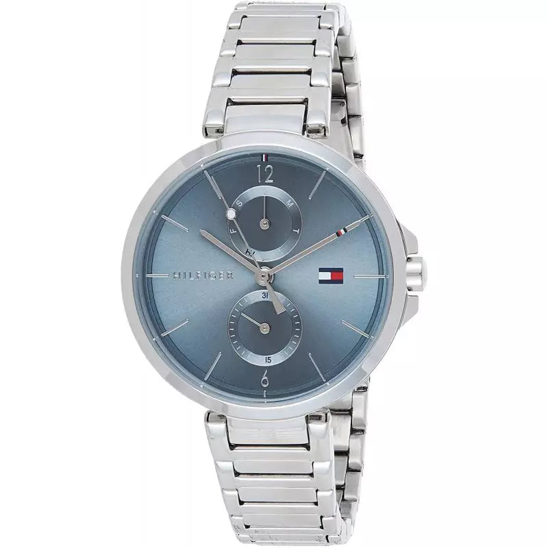 Tommy Hilfiger Angela Blue Dial Silver Steel Strap Watch for Women - 1782126