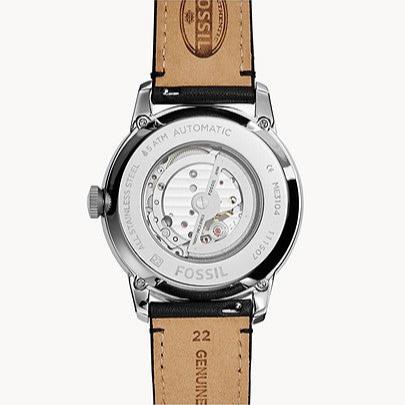 Fossil Townsman Automatic White Dial Black Leather Strap Watch for Men - ME3104 Buy Now By Fossil