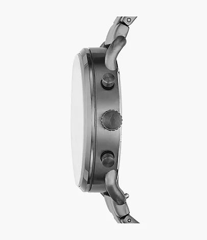 Fossil The Commuter Black Dial Grey Steel Strap Watch for Men - FS5400 Buy Now By Fossil