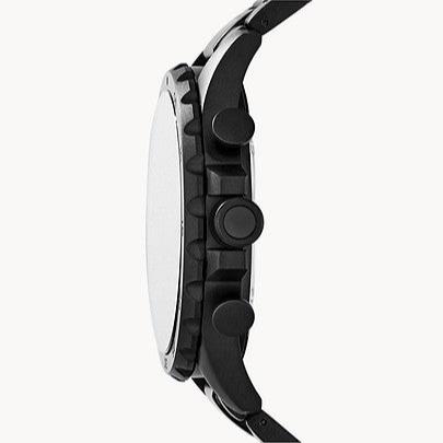 Fossil Nate Chrongraph Ion Plated Black Dial Black Steel Strap Watch for Men - JR1356 Buy Now By Fossil