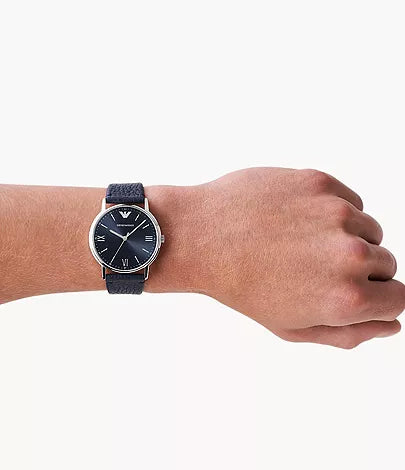 Emporio Armani Kappa Quartz Blue Dial Blue Leather Strap Watch For Women - AR11012 Buy Now By Emporio Armani