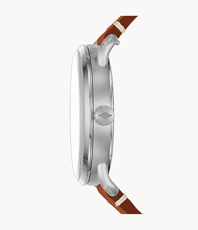 Shop Fossil Commuter Blue Dial Blue Leather Strap Watch for Men - FS5325 in USA