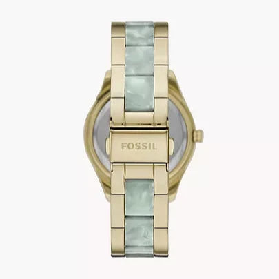 Fossil Stella Multifunction Gold Dial Two Tone Steel Strap Watch for Women - ES4757 Buy Now By Fossil