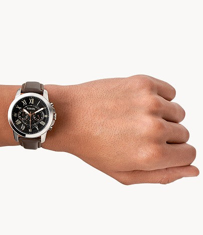 Fossil Grant Chronograph Black Dial Brown Leather Strap Watch for Men - FS4813 Buy Now By Fossil