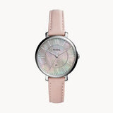 Shop Fossil Jacqueline Blush Mother of Pearl Dial Pink Leather Strap Watch for Women - ES4151 in USA
