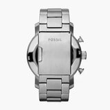 Fossil Nate Chronograph Black Dial Silver Steel Strap Watch for Men - JR1353 Buy Now By Fossil