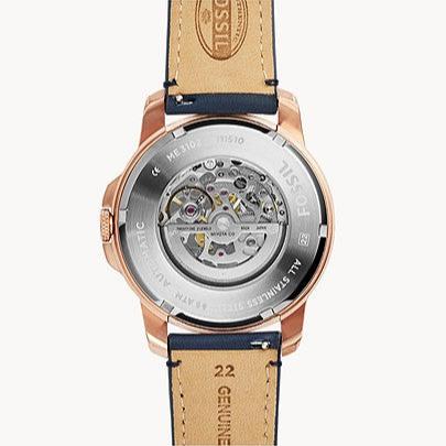 Fossil Grant Automatic Skeleton Blue Dial Blue Leather Strap Watch for Men - ME3102 Buy Now By Fossil