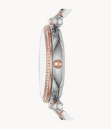 Fossil Carlie Silver Dial Two Tone Steel Strap Watch for Women - ES4342 Buy Now By Fossil