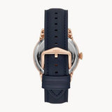 Fossil Townsman Automatic White Dial Navy Blue Leather Strap Watch for Men - ME3171 Buy Now By Fossil