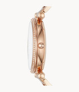 Fossil Carlie Rose Gold Dial Rose Gold Steel Strap Watch for Women - ES4301 Buy Now By Fossil