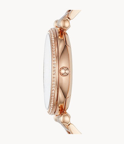 Fossil Carlie Rose Gold Dial Rose Gold Steel Strap Watch for Women - ES4301 Buy Now By Fossil